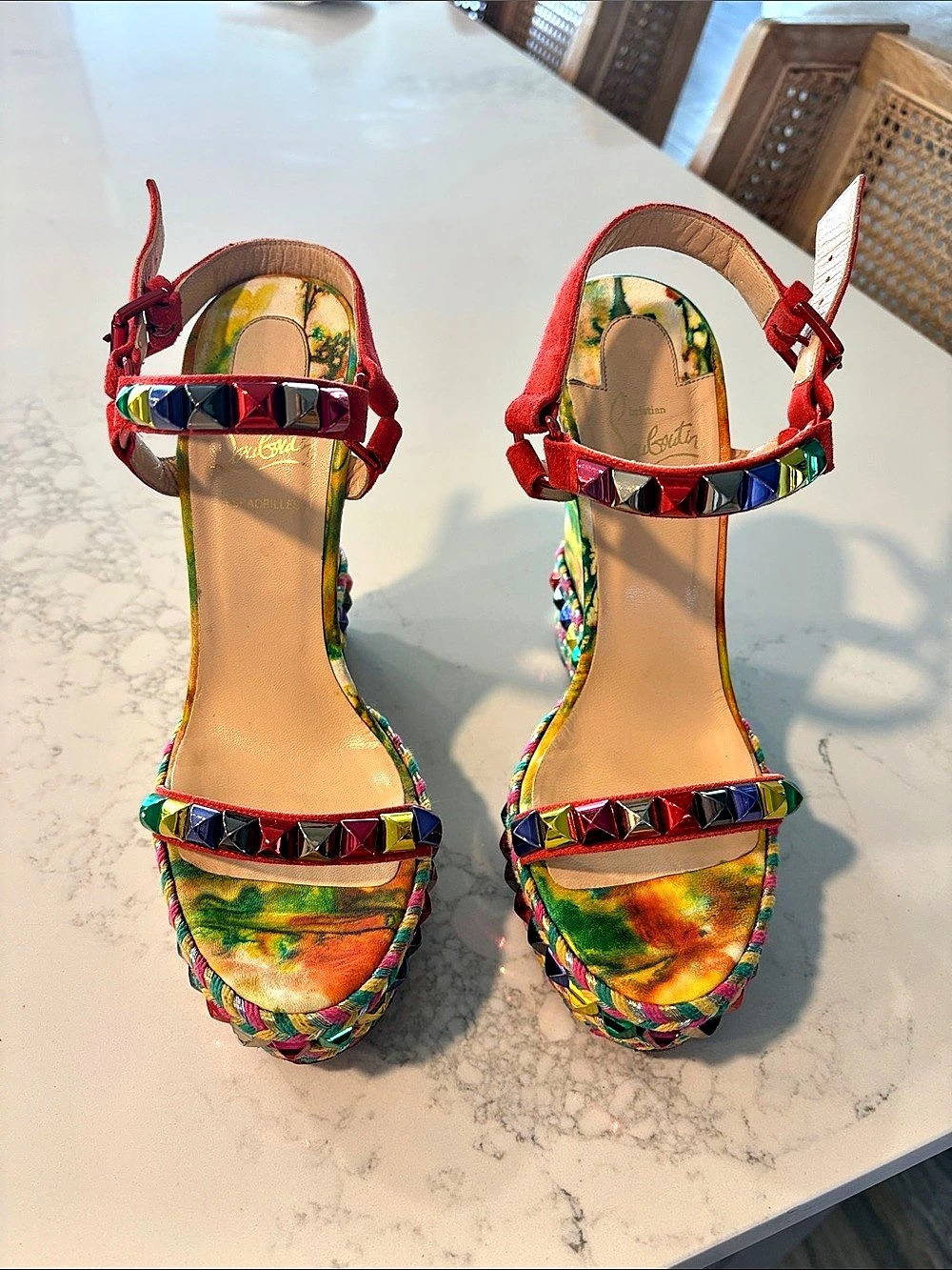 Christian Louboutin Cataclou Duplice Bambola Tie-Dye Wedge